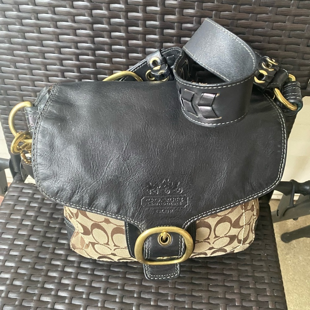 Coach Bleeker Signature Canvas and Leather Shoulder Bag - Picture 2 of 12